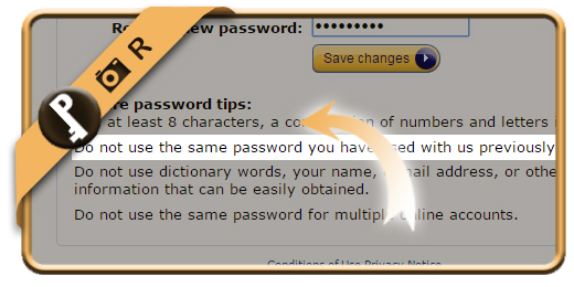 amazon password history