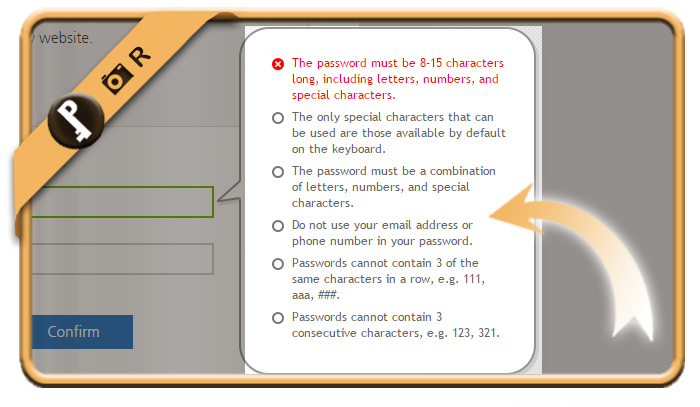 all samsung password requirements